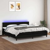  Box spring postelja z vzmetnico LED črna 200x200 cm blago, (20899009) Cene