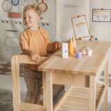 MeowBaby Učiteljski toranj od borovine u prirodnoj boji Montessori - | shoptok.hr