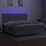  Box spring postelja z vzmetnico LED sv. siva 200x200 cm blago, (20929876) | Shoptok.si