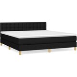 vidaXL Box spring postelja z vzmetnico črna 180x200 cm blago, (20791126) Cene
