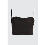 Trendyol Black Ribbed Strapless Bustier Cijene