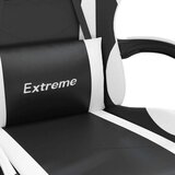  Vrtljiv gaming stol z oporo za noge črno in belo umetno usnje, (21377973) | Shoptok.si