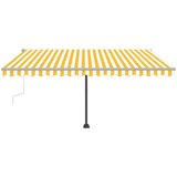  Samostojeća tenda na ručno uvlačenje 450 x 300 cm žuto-bijela | shoptok.hr