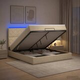  Krevet od pjene s madracem i LED-om Krem 180 x 200 cm Tkanina | shoptok.hr