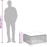  Vrtni tabure s jastukom sivi 63,5x56x32 cm od poliratana | shoptok.hr