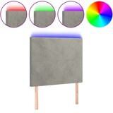  LED uzglavlje svjetlosivo 90x5x118/128 cm baršunasto | shoptok.hr