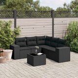  6-dijelni set vrtnih sofa s jastucima crni od poliratana | shoptok.hr