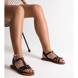 Gemre Black eco-leather sandals Donnamira | Shoptok.si