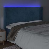  Posteljno vzglavje temno modro 203x16x118/128 cm žamet, (20793415) | Shoptok.si