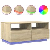Maison Chic Klubska mizica - kavna mizica - Nizka mizica z LED lučkami sonoma hrast 90x49x40 cm, (21752522) Cene