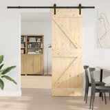  Klizna vrata NARVIK Prirodna i crna 70 x 210 cm (213,5 cm) | shoptok.hr