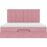 vidaXL Otomanski posteljni okvir z vzmetnicami roza 180x200cm žamet | Shoptok.si