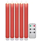 LED rdeča palčna sveča 2.1x24cm set 5