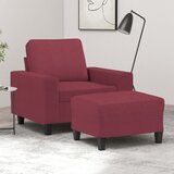  The Living Store Fotelj s stolčkom za noge vinsko rdeč 60 cm blago - Kavč S Stolčkom Za Noge, (21485078) Cene