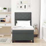 vidaXL Box Spring postelja z vzmetnico temno siva 90x200 cm tkanina | Shoptok.si