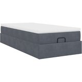 vidaXL Otomanski posteljni okvir z vzmetnico siv 100x200 cm žamet | Shoptok.si