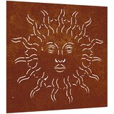  Vrtni zidni ukras 55 x 55 cm od čelika COR-TEN s uzorkom sunca | shoptok.hr