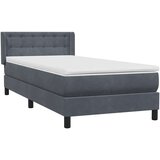vidaXL Box spring postelja z vzmetnico temno siva 80x210 cm žamet | Shoptok.si