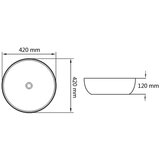  Keramički okrugli umivaonik 42x12 cm crni | shoptok.hr