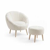 Atelier Del Sofa fotelja i tabure lida white | Eponuda.com