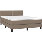  Box spring postelja z vzmetnico taupe 140x200 cm blago, (20791748) | Shoptok.si
