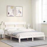 Maison Chic Posteljni okvir - Dvoposteljna postelja - Zakonska postelja brez vzmetnice bel 160x200 cm trdna borovina-J3531, (21766280) | Shoptok.si