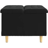 Otoman za pohranu s jastukom Crna 60 x 60 x 45 cm Baršun | shoptok.hr