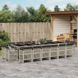 vidaXL 17-dijelni vrtni blagovaonski set s jastucima svijetlosivi | shoptok.hr