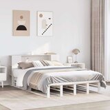 vidaXL Knjižna postelja brez vzmetnice bela 140x190 cm trden les Cene