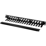 Logilink 19 cable management panel with front flap, 1U, black, ORCC01B