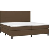 vidaXL Krevet s oprugama i madracem tamnosmeđi 200x200 cm od tkanine | shoptok.hr