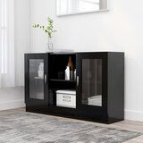 The Living Store Vitrina črna 120x30,5x70 cm iverna plošča - Vitrina, (21662122) | Shoptok.si