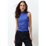 Trendyol Saxe Blue Basic High Neck Regular Zero Sleeve Knitted Blouse | ePonuda.com