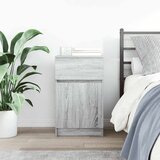 Noćni ormarić siva boja hrasta 39x35x65 cm konstruirano drvo | shoptok.hr