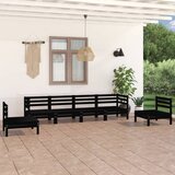 The Living Store Vrtna sedežna garnitura 6-delna črna trdna borovina - Vrtna Sedežna Garnitura, (21476818) | Shoptok.si