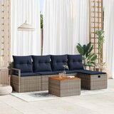  Sjedeća garnitura za vrt 6 kom. Siva poliratan 230 x 117 x 85 cm | shoptok.hr