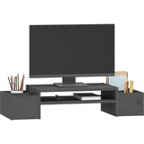  Stalak za monitor sivi 70 x 27,5 x 15 cm od masivne borovine | shoptok.hr