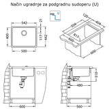 Alveus podgradna sudopera MONARCH KOMBINO 50 ZLATNA 542x442/195 mm | ePonuda.com