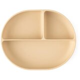 Petite&Mars Silikonski ovalni tanjur s odjeljcima i vakuumom 6 m+ Take&Match, Desert Sand | Eponuda.com