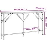  Konzolni stol boja smeđeg hrasta 140x23x75 cm konstruirano drvo | shoptok.hr