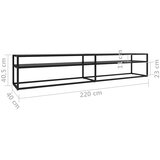 TV ormarić crni 220 x 40 x 40,5 cm od kaljenog stakla | shoptok.hr