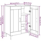 Kreveta Staro drvo 69 5 x 34 x 90 cm Obrađeno drvo i čelik | shoptok.hr