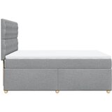  Krevet box spring s madracem svjetlosivi 140x200 cm od tkanine Slike