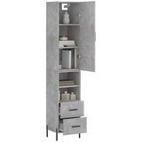 Visoka komoda siva betona 34 5x34x180 cm od konstruiranog drva | shoptok.hr