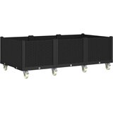  Vrtna sadilica s kotačima crna 150 x 80 x 54 cm PP | shoptok.hr