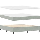 Box Postelja z vzmetnico z vzmetnico Svetlo siva 180 x 200 cm Žamet, (5000141786) | Shoptok.si
