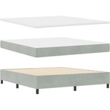 Box Spring Krevet s Madracem &amp Klupom Svijetlosiva 180x200 cm Baršun | shoptok.hr