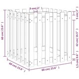  Sadilica s izgledom ograde bijela 60x60x60 cm od borovine | shoptok.hr