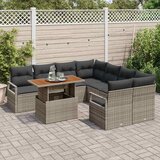  Vrtni set za objed s jastukom 9 pcs Siva i smeđa | shoptok.hr