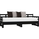  Dnevni ležaj na izvlačenje crni 2x(90x190) cm masivna borovina | shoptok.hr